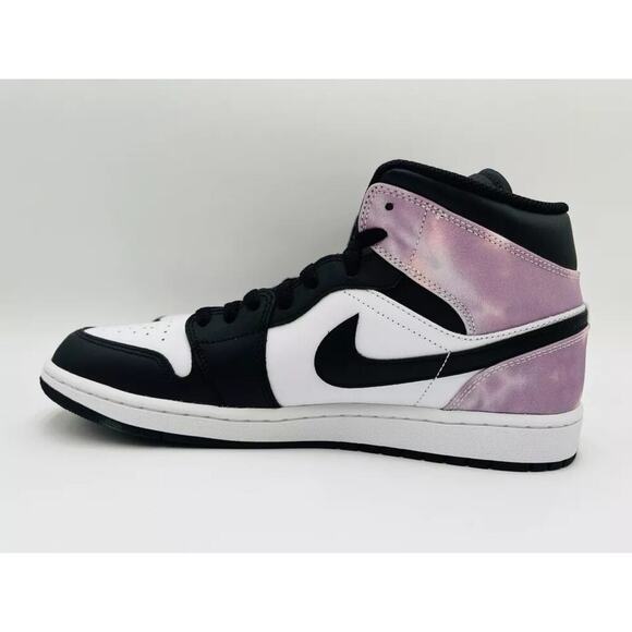 Nike Air Jordan 1 Black & White Mid Lace Up Athletic Sneaker Shoes Size 6.5 - Picture 2 of 12